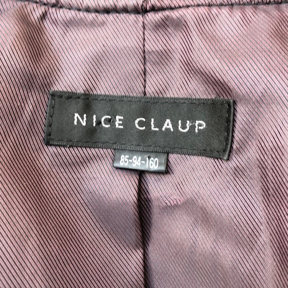 Nice Claup black white dot single button deep v neck wool blazer - Picture 11 of 14